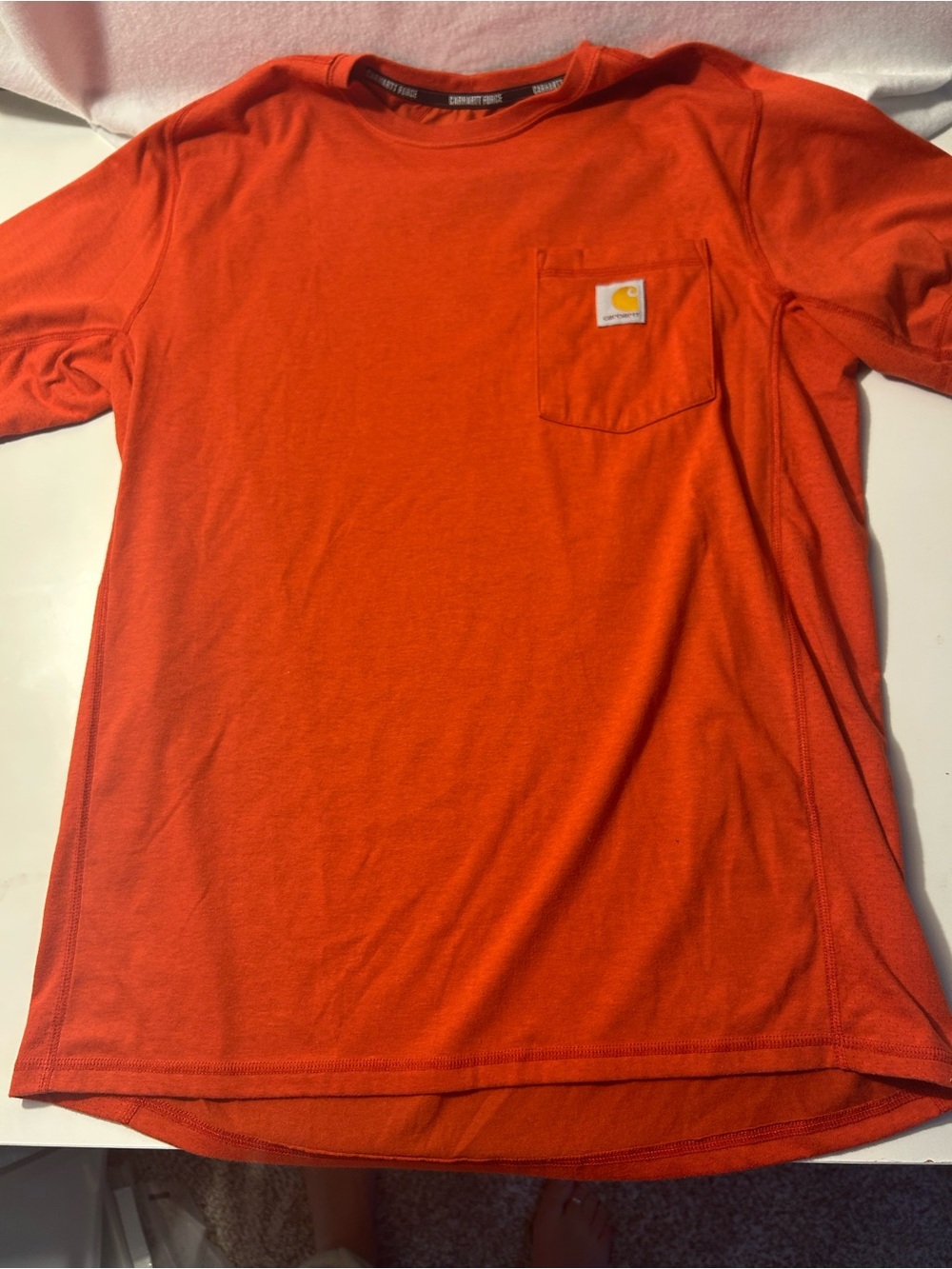 Carhartt Force Men’s Bright Orange Short-Sleeve Pocket Tee